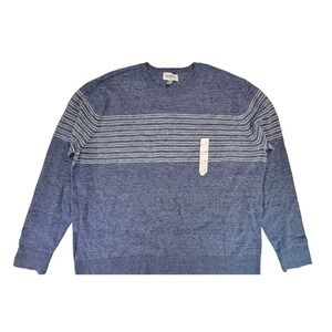 Goodfellow‎ & Co Mens Blue Heathered Stripe Crewneck Sweater Size XXL